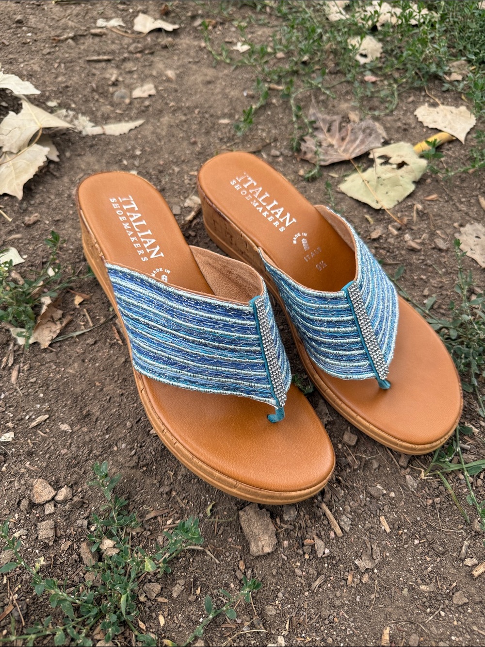 Italian shoemakers wedge sandal